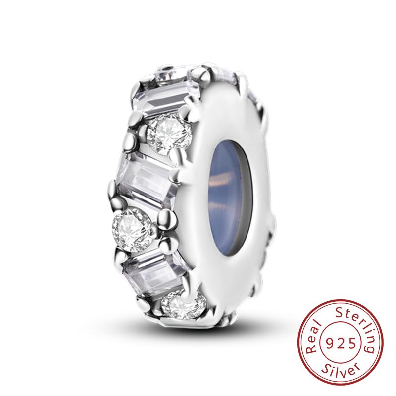 Fit Original Charms Beads Copper Clip Charms Zircon Silicone Spacer Beads For Bracelet Women Diy Gift Party