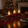 Simulated Christmas Candlestick Artificial Berry Wreath Festive Desk Garland Ornament Banquet Hall