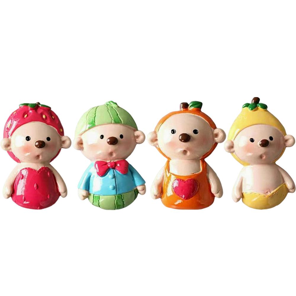 New Cartoon Cute Fruit Doll 3D Resin Refrigerator Stickers Strawberry Watermelon Orange Pear Home Kitchen Decoration Gifts