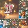 Chapeau de cowboy multicolore amusant et porte-clés fleur pour une décoration de Noël et de maison unique