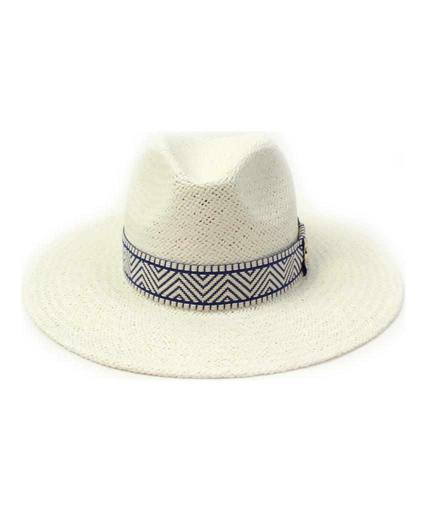 Yunibeosyeolkemiseuteuli Blue Mono Line Swing White Fedora Summer Fedora