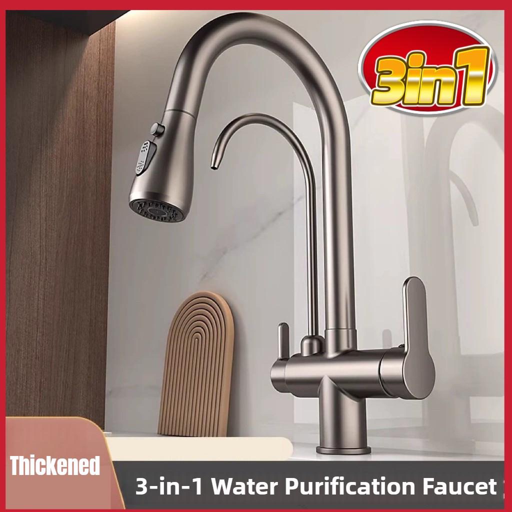 Three In One Water Purifier Faucet Kitchen Universal Rotating Washing Basin Water Tap Stretching RO Direct Drinking Faucet