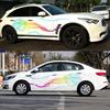 1 Set Rainbow Streamer Graphics Car Auto Body Side Sticker Colourful Smoke Vinyl Sticker Car Self-Adhesive Side Strip Decal, 82.67'' x 16.53''