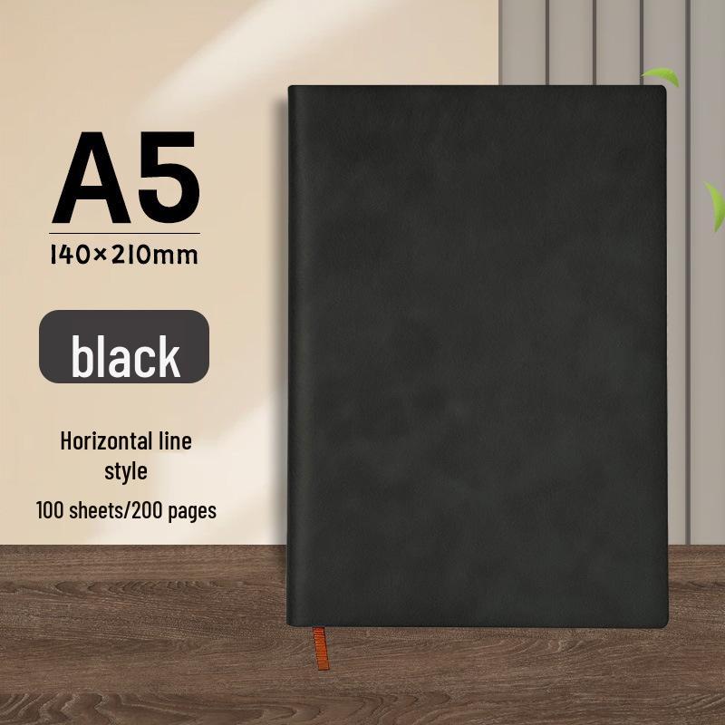 Solid Color A5 Leather Notebook: Retro Design for Business, Students, and Exams