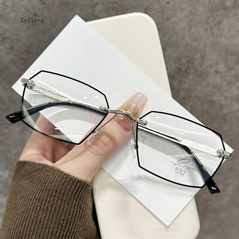 

Anti-Blue Light Reading Glasses New Metal Frame Men S High-Definition Business Style Presbyopia Glasses With Grade 0 To +4.0 0