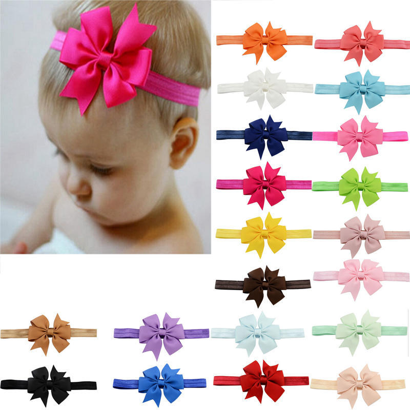 10-20pcs Newborn Baby Headbands Set Elastic Kids Girls Bow Hair Band Headdress