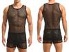 Men's Crew Neck Fishnet Tank Top - Breathable, Loose, Casual, Plus Size, European & American Style.
