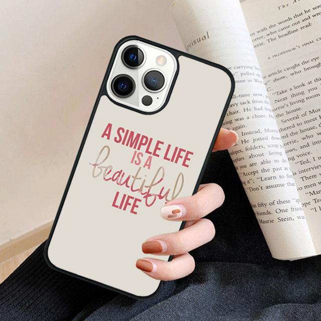 Beautiful Life Inspirational Quote Phone Case Cover for iPhone 17 Air 16 15 14 13 11 12 Pro Max Plus Fundas