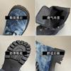 Mode Plattform Denim Stiefeletten Frauen Kristall Chunky Heels Kurze Stiefel Frau Dicke Unterseite Rutschfeste Motorrad Booties Weibliche