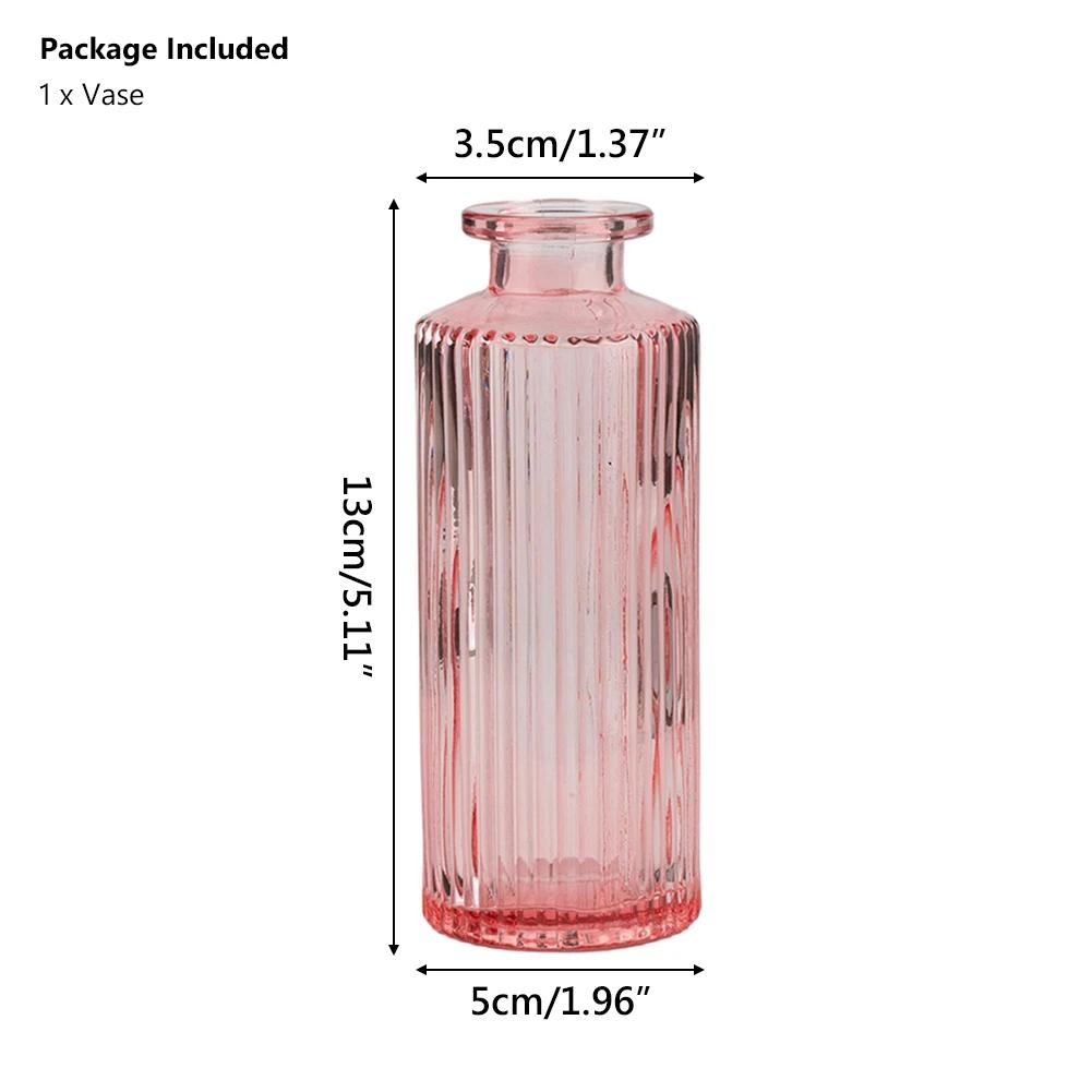 European Multicolor Vase Glass Flower Pot Basket Bottle Decoration Home Nordic Dry Transparent Hydroponic Small Bottle Gift