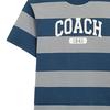 Coach Ss24 Letter Logo Print Striped Crew Neck Pullover Short Sleeve T-Shirt Men Tops Blue CO784-BLM