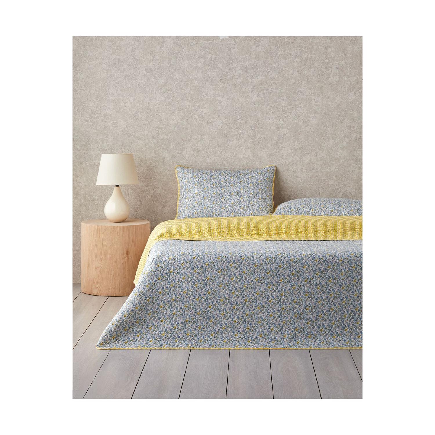 

Azure Bloom Multi -purpose Double Bed Cover Set 200x220 Cm Yellow жовтий