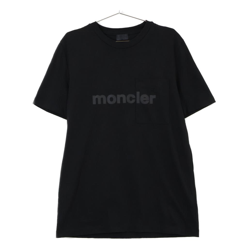 MONCLER Black MAGLIA T-SHIRT Logo Short Sleeve T-Shirt tops XL blackUsed
