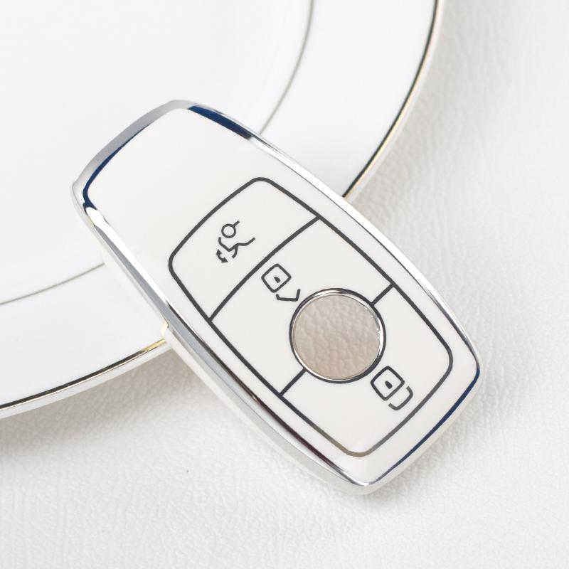 

Чехол-брелок с 3 кнопками для Mercedes Benz ABCESG GLB GLC GLE Class GLS W177 W205 W213 W222 G63 X167 E200 E300 AMG, мягкий чехол для ключей из ТПУ silver edge