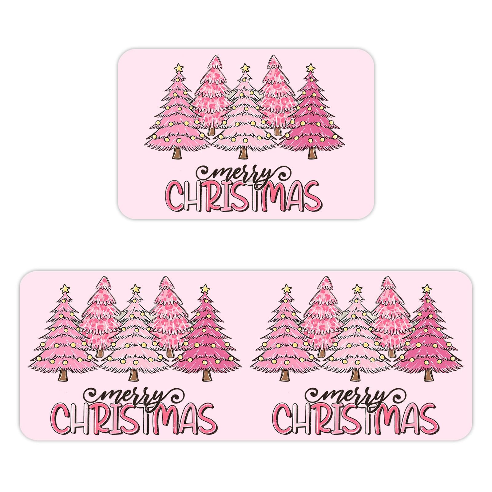 

Christmas Kitchen Anti-slip Mat Carpet Flannel Doormat Two-piece Set One Size