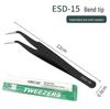 Bent Tip Stainless Steel Precision Tweezers: Fine-Point, Anti-Static Tool for Hair, Acne, Bird's Nest Picking, and Repair.
