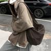 Винтажная женская сумка большой вместимости, на плечо, однотонная, простая повседневная сумка для поездок на работу, ретро-сумки