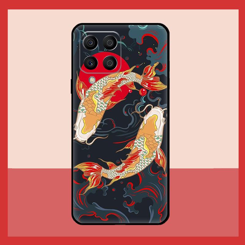 Chinese Koi Fishes Case For Samsung Galaxy M56 M12 M06 M32 M52 M35 M55 M15 M11 M13 M14 M16 M36 M31 M53 M34 M54