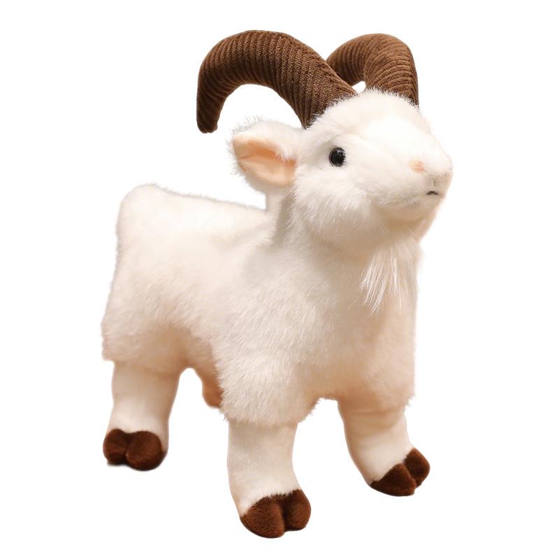 Big Horned Goat Plush Toy Doll - Decorative Ornament