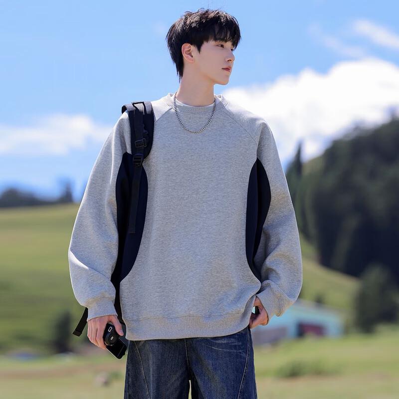 Men's American Retro Color Block Sweatshirt