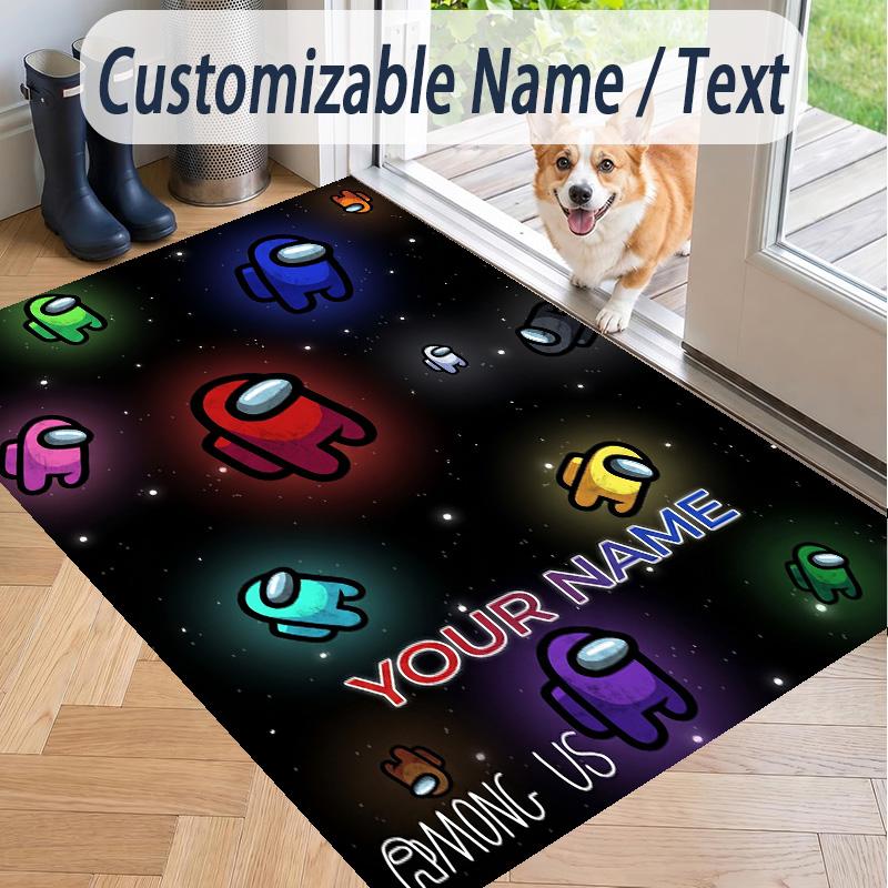 Custom Text Printed Rug Among Us Non Slip Floor Carpet For Home Room Decor