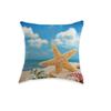 New Marine Animal Pillowcase Cartoon Hand-painted Shell Coral Starfish Linen Digital Print Hug Pillow