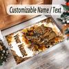 Lion Tiger Theme Crystal Velvet Rug Personalized Custom Name Text Soft Floor Mat Home Decor