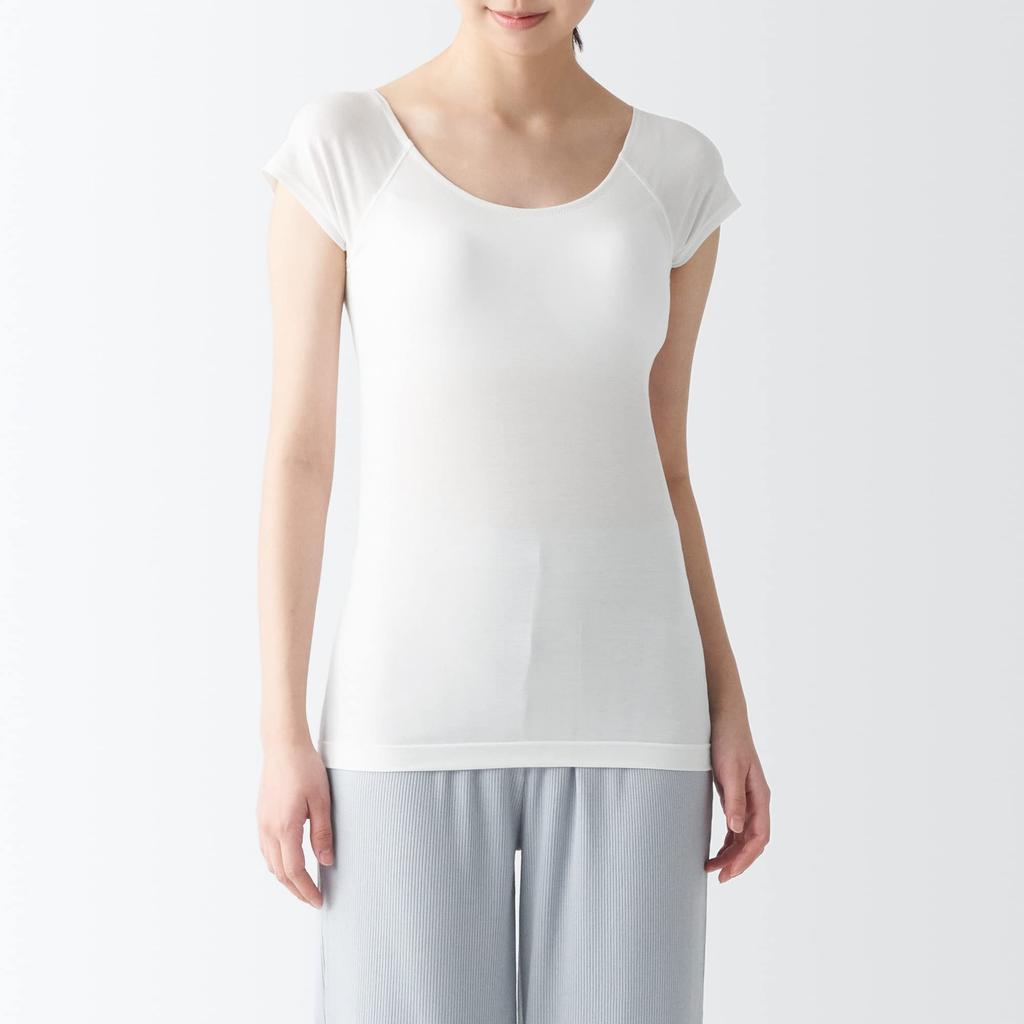 MUJI Smooth Bra French Sleeve FCC32A3S White M Set of 2 Women's