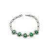 Stylish Full Diamond Sunflower Colored Treasure Bracelet Simulation Ruby Emerald Gemstone Bracelet High-End Design Jewelry