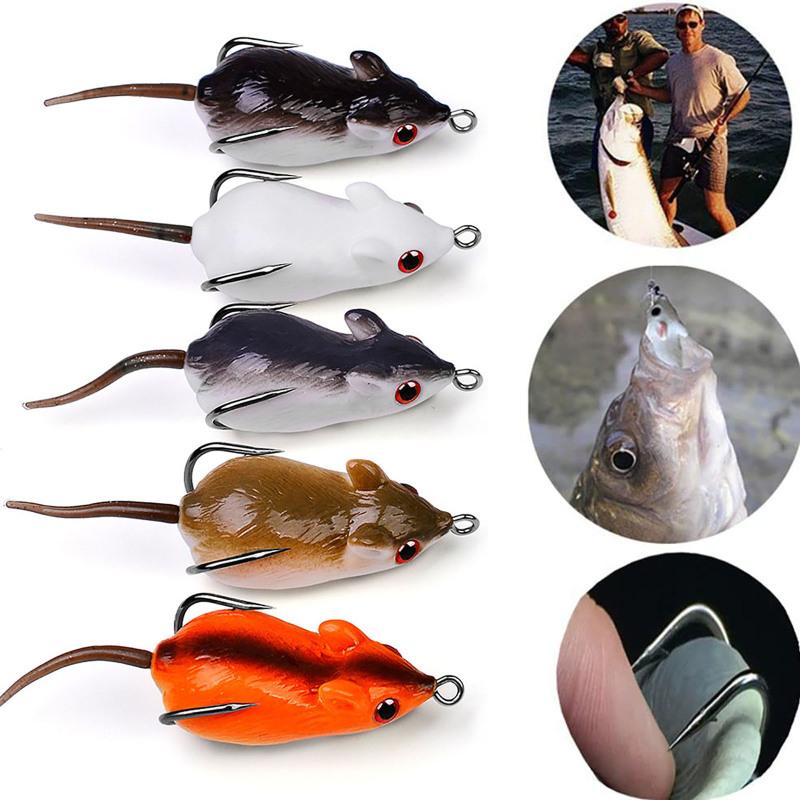 5cm 9g 3d Simulation Mouse Fishing Lure Kit Artificial Double Hook Lures Baits Fishing Accessories