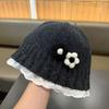 Knitted Flower Knitted Hat Lace Ruffle Toddler Fisherman Hat New Lace Ruffle Hat  Autumn Winter
