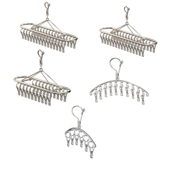 Clothes Drying Rack with Clip Strong Clamps No Rust Dryer Durable Stainless Steel Hanger for Socks And Underwear