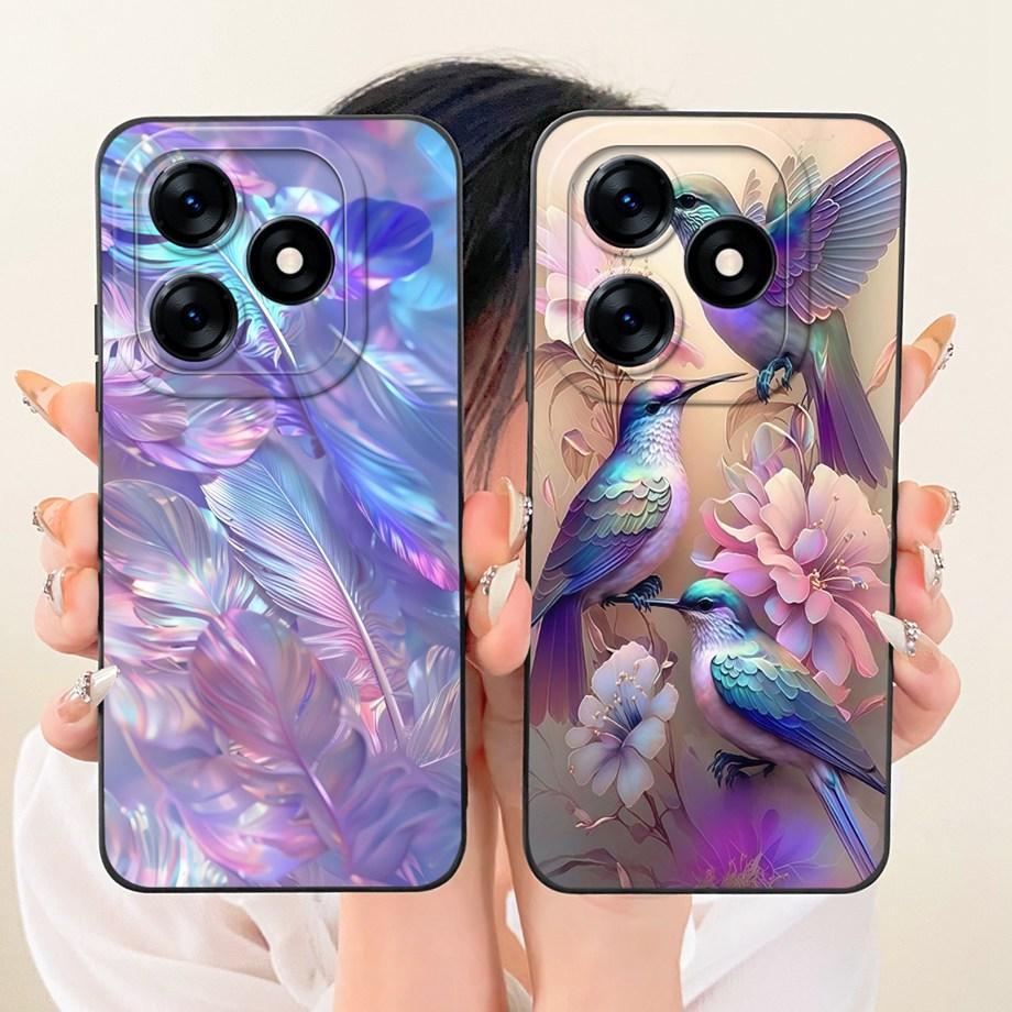Luxury Fashion Painting Phone Case For Tecno Spark 10 10C 10 PRO KI5k KI5q KI7 Back Cover Liquid Silicone Soft Bumper Shockproof