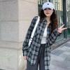 Shopping Mall 1116 Women's Clothing Spring and Autumn New Versatile Loose Korean Version Plaid Outer Wear Long-sleeved Shirt 1111118