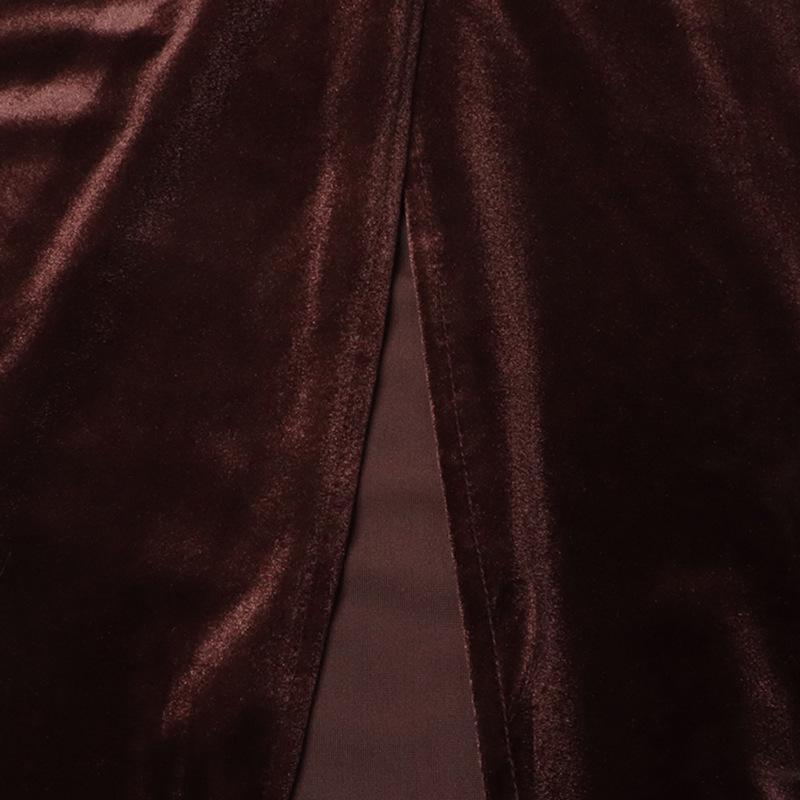 Velvet Faux Two-Piece Twist Dress: Spring 2025 Slimming Long-Sleeve for Women