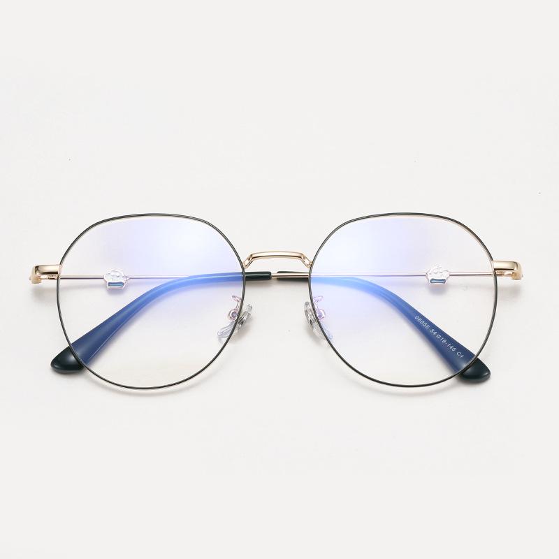 Shinchan Large Polygon Metal Eyeglass Frame - Korean Style Slimming Women's Myopia Glasses