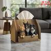 2D Flat 1pc, Tissue Box. Three Cats In Box Pattern Napkin Tissue Box, Reusable, Daily Desktop Tissue Storage Box, Suitable for Kitchen, Living Room, B