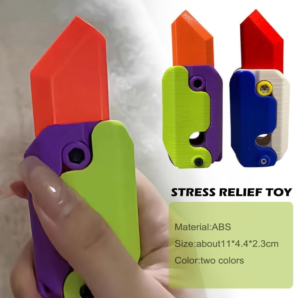 Adults Glowing Fidget Sensory Toys Small Plastic Retractable Carrot Knife Prop Stress Relief 3D Printed Gravity Radish Knife Toy
