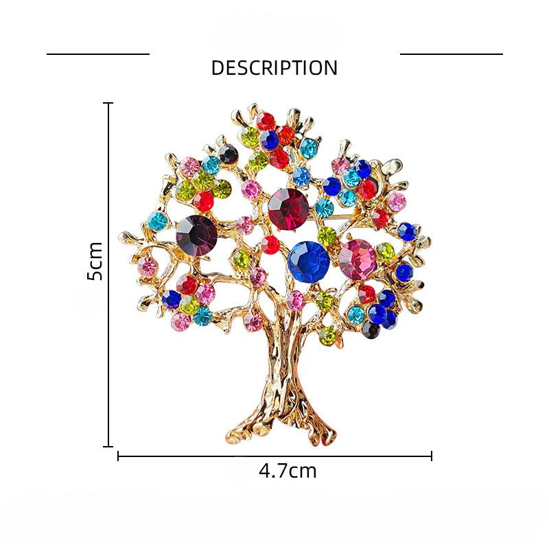 Glänzende Strass-Geldbaum-Broschen für Frauen, Pflanzen-Anstecker, Büro, lässige Accessoires, Geschenke