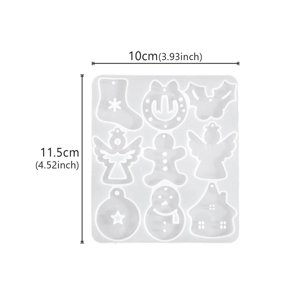 Christmas Elk Earring Pendant Crystal Epoxy Silicone Mold DIY Snowman Bell Shape Pendant Mold For Jewelry Making Craft Keychain
