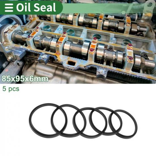 

Oil Seal Seal Ring Rotary Shaft Seal NBR Rubber 85x95x6mm Black 5 Pcs