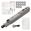 WHATNOT Hobby Router Mini and 33 Set, Router, Rechargeable, 3-Speed, Engraving, Drilling, Polishing, Pieces, Gray, HR-01P