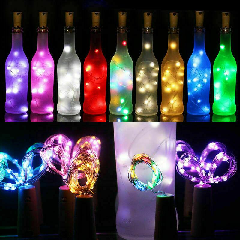 HOMZY Solar 10LED 20LED Wine Bottle Lights Cork Shape Fairy Lights Garland Christmas Light Copper Wire Home Room Decoration Lamp