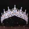 DIEZI 19 Colors Baroque Opal Crystal Tiara Crown For Women Girls Wedding Party Elegant Luxury Rhinestone Crown Hair Jewelry
