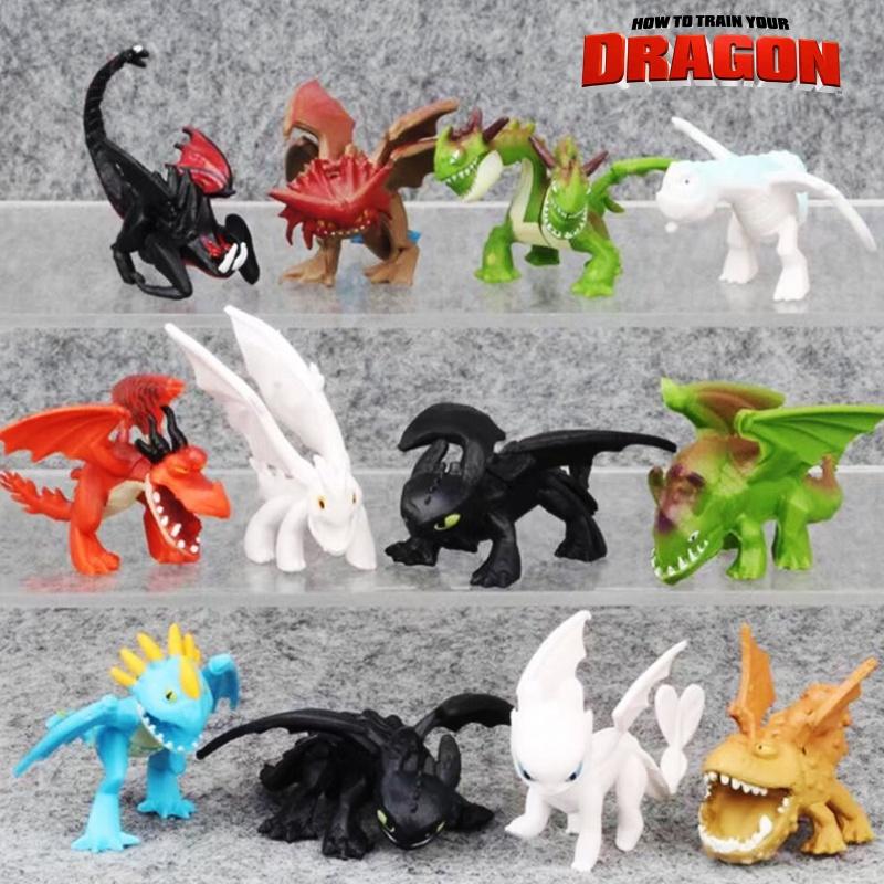 123q Set Of 12 Pvc Figures From Popular How To Train Your Dragon Series