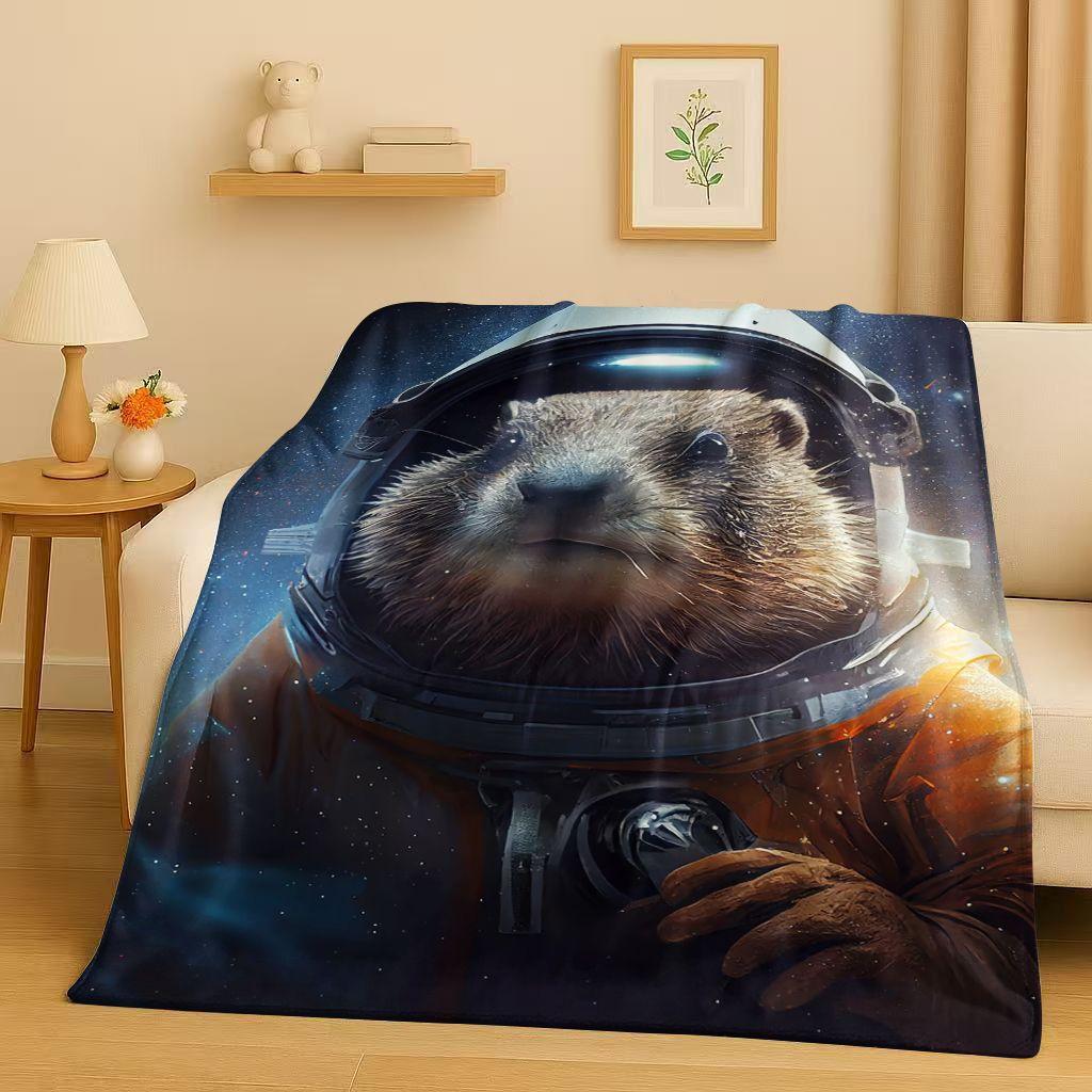 Kawaii Capybara Cartoon Flannel Blanket,Ultra Soft Warm Plush Throw for Home Bedroom Bed Sofa Cover Office Travel Camping Gift