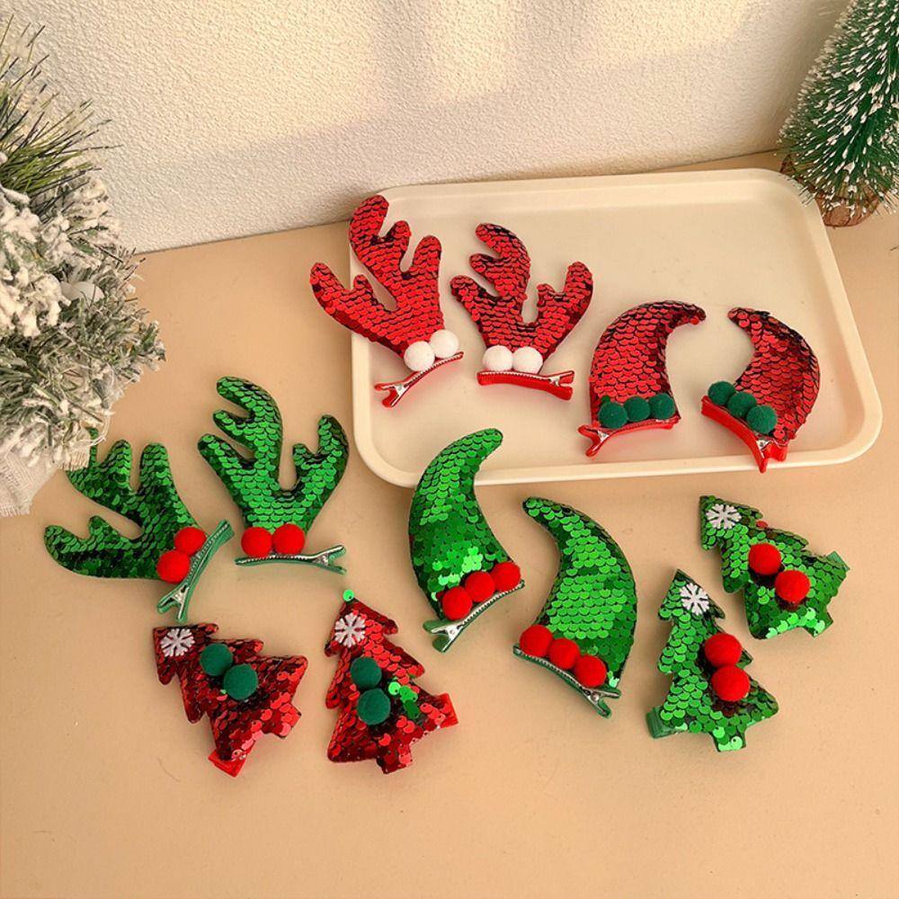 Sequin Children Antler Hair Clip Deer Horn Christmas Hairpin Lovely   Girls