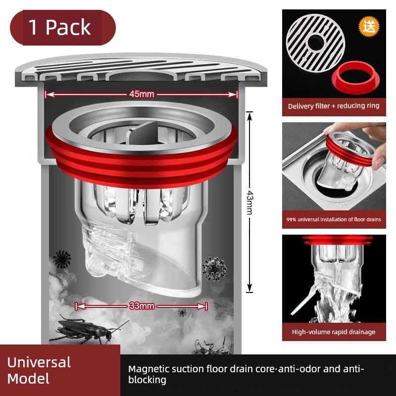 Bathroom Anti-Hair Drain Filter Stainless Steel Sewer Filter Cover Kitchen Sink Garbage Hair Anti-Clogging