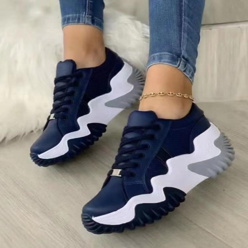 fashion Breathable Vulcanized Shoes Women Casual Platform Sneakers Summer Thick Bottom Low Top Large Size Canvas Casual Shoes