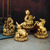 Pure Copper Zodiac Figurines Rat Ox Tiger Rabbit Dragon Snake Horse Sheep Monkey Rooster Dog Pig Animal Blessing Lucky Charms Cr